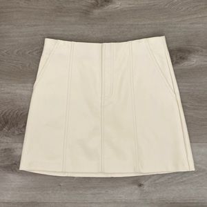 Zara Off white faux leather skirt